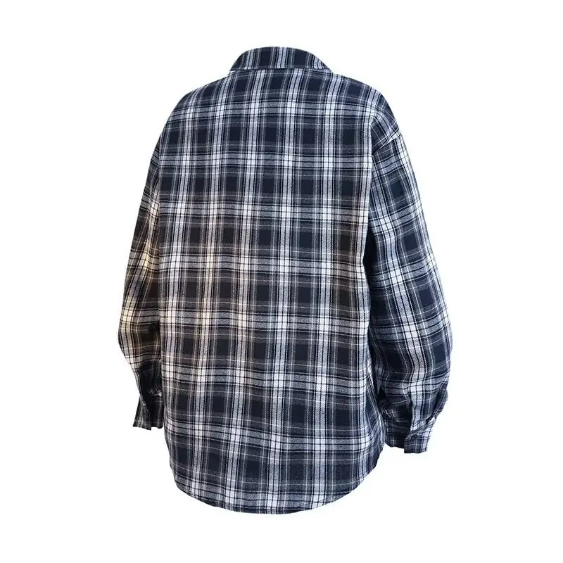 Vintage masculino primavera outono xadrez confortável camisa de manga longa casual turn down collar listrado camisas sociais e blusas