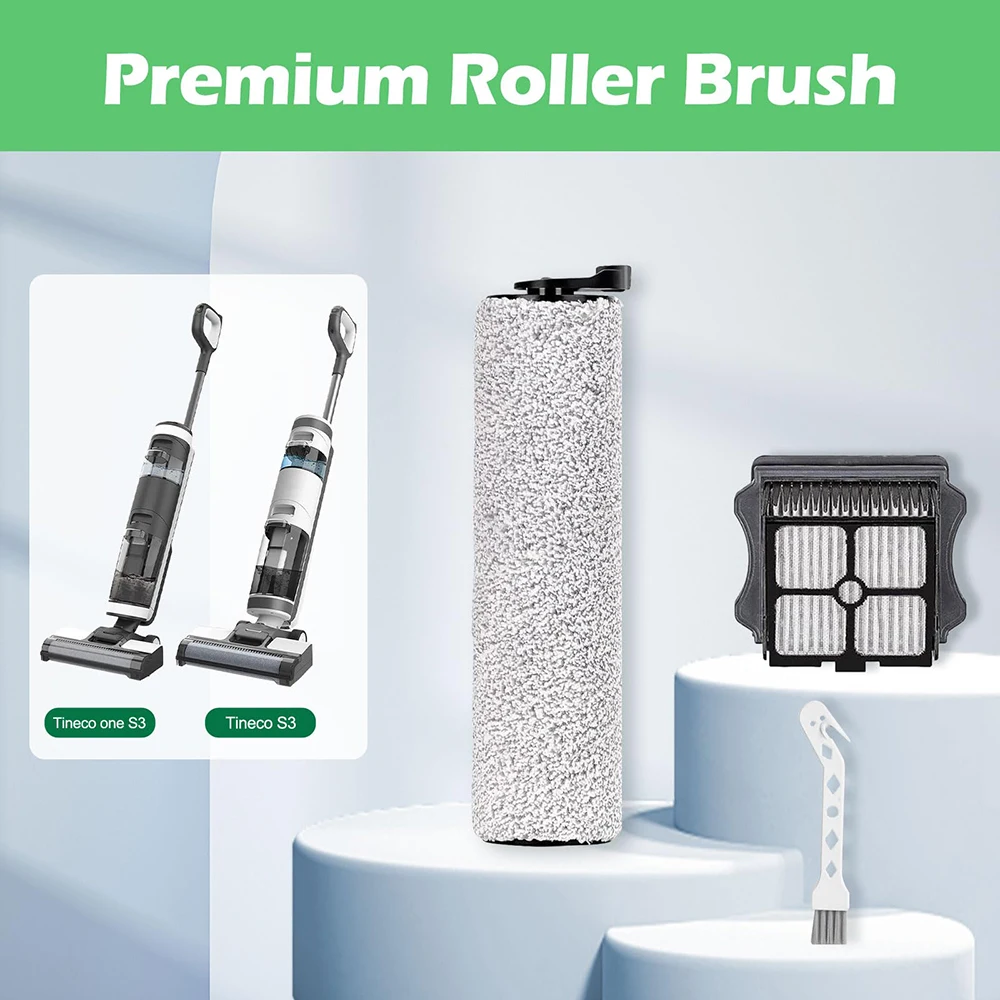 Roller Brush For Tineco iFloor 3\Floor One S3 Cordless Wet Dry Floor Washer Handheld Vacuum Roller Brush Hepa Filter Accessories