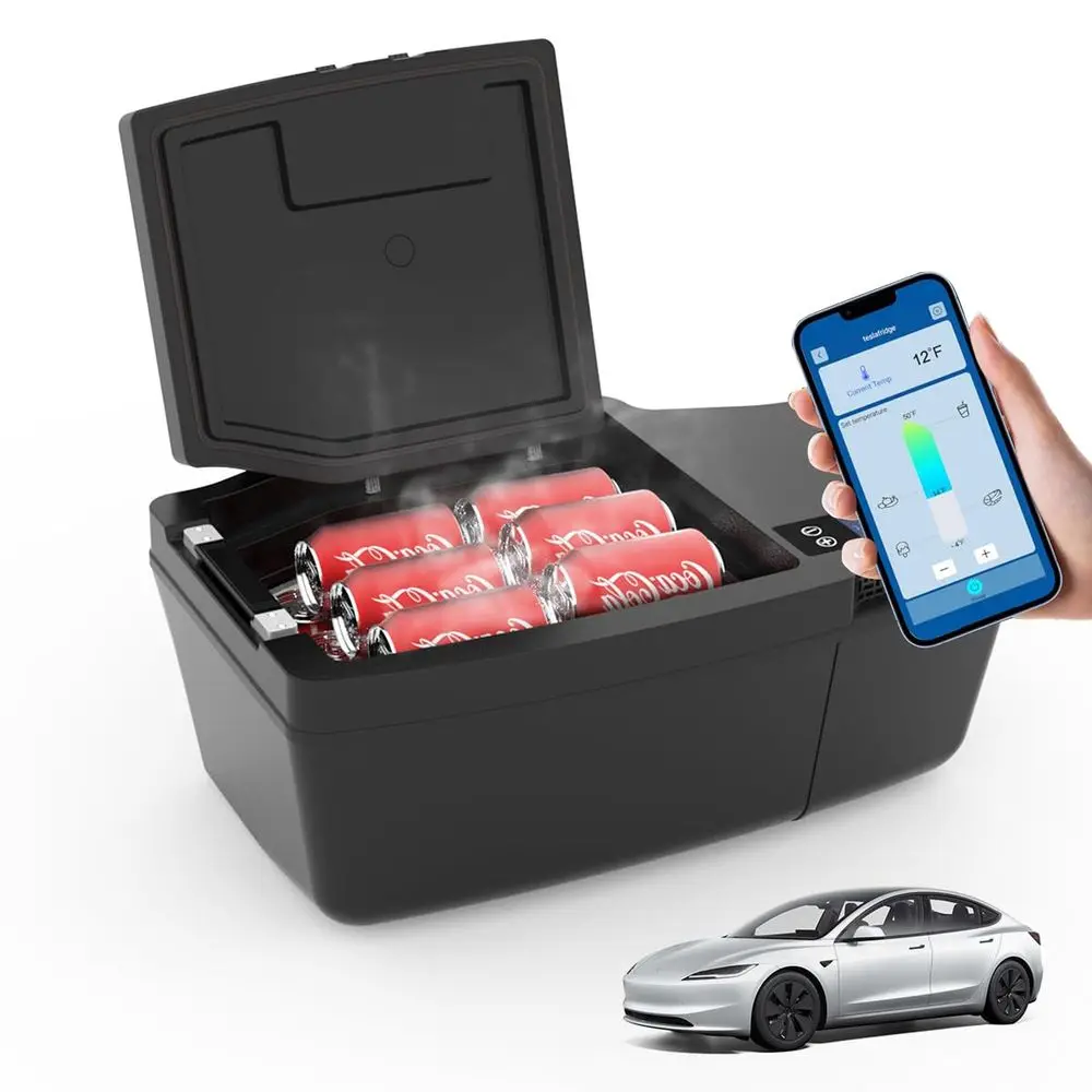 

12 Volt Car Refrigerator for Tesla Model 3,Tesfridge 21QT Electric Cooler, 12V Fridge APP Control, Portable Freezer Compressor