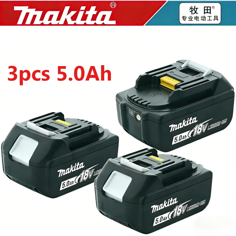 

Suitable for Makita BL1860B, compatible with 3 sets of 18V 5.0Ah replacement batteries and chargers for all Makita 18V LXT tools