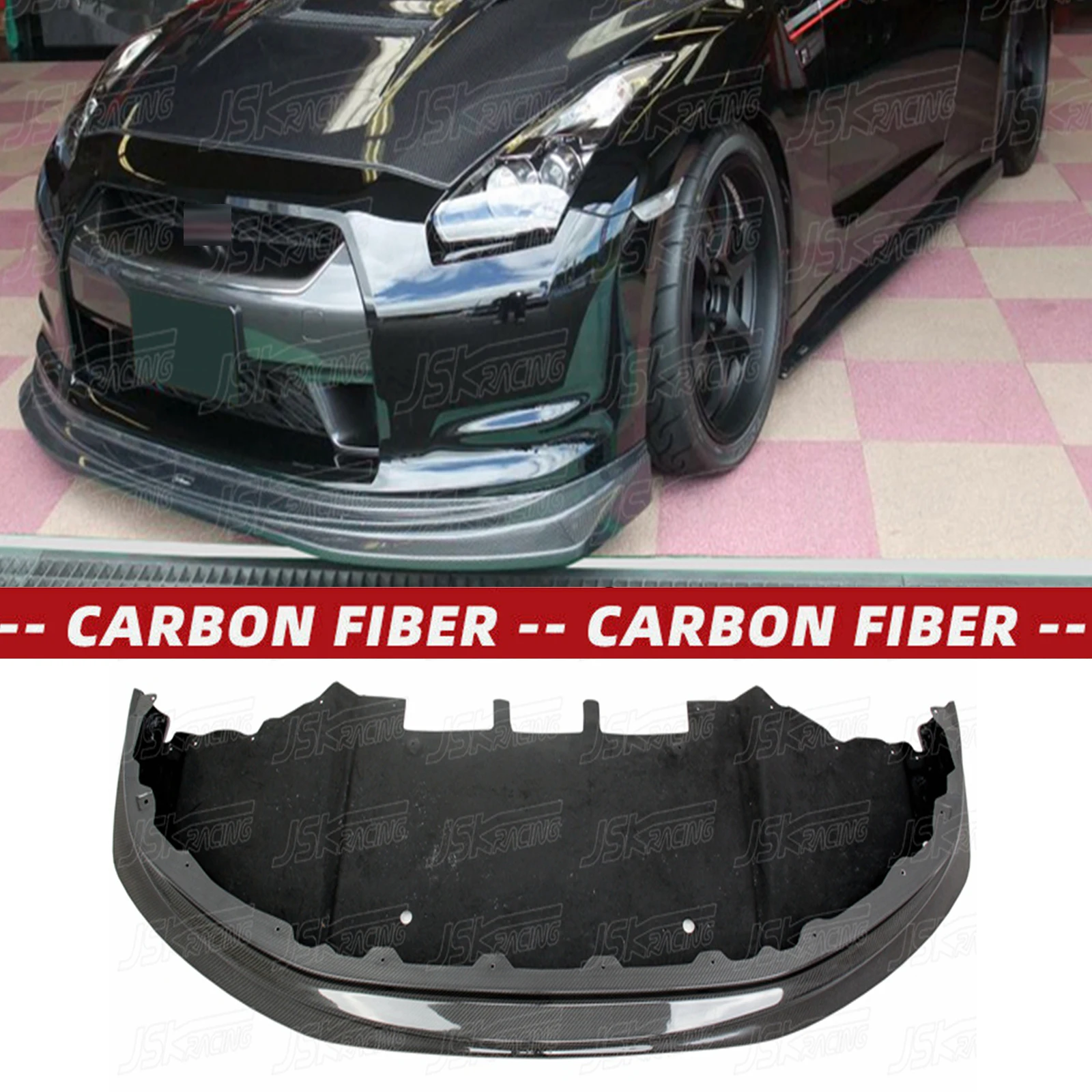 

V Style Carbon Fiber Front Lip For Nissan Gtr R35 2008-2016（JSKNSR508157）