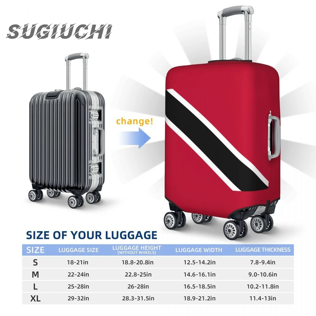 Trinidad And Tobago Flag Luggage Cover Suitcase Travel Accessories Printed Elastic Dust Cover Bag Trolley Case Protective