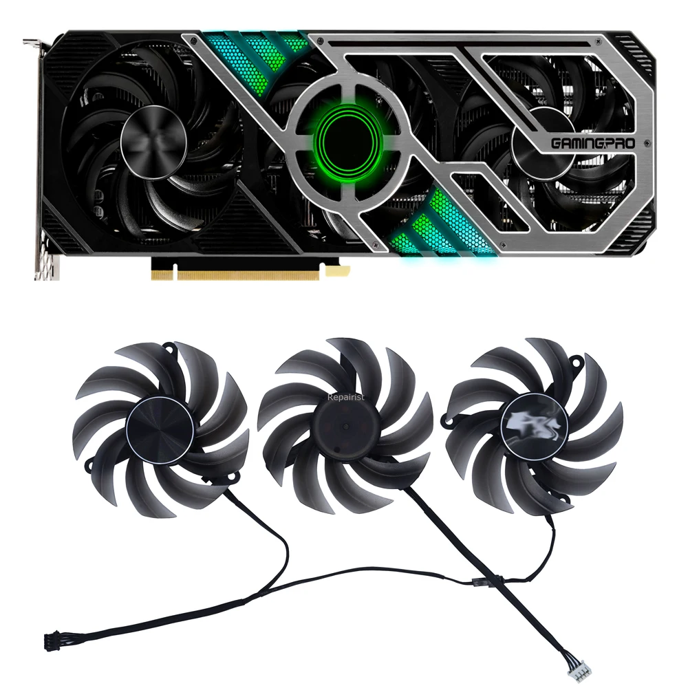 Video VGA Cooler,Graphics Card Fan,FD8015U12D,For Emtek RTX 3070Ti Black Edition D6X,For Leadtek WinFast RTX 3070 LIFE ES