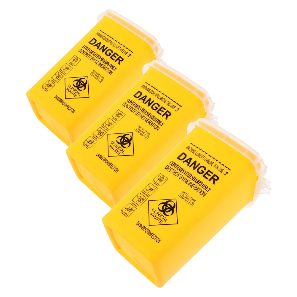 

3 Pcs Waste Needle Recycling Bin Mini Travel Disposal Container Portable Secure Lightweight Household Storage