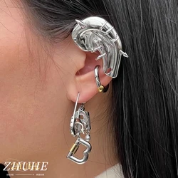 ZHUHE Thorn Piercing Earrings Cyberpunk Style For Women And Men Jewelry Accessories