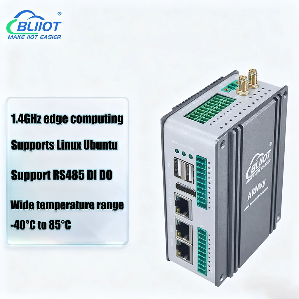 Komputer przemysłowy BLIIOT 4*A53 z obsługą Linux Ubuntu, kontroler przemysłowy, IoT Edge Computing, 1.4GHz, RS485, DI DO, DDR4