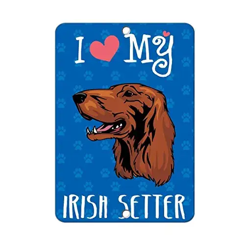 PENGNO I Love My Irish Setter Dog Metal Wall Poster Tin Sign Vintage BBQ Restaurant Dinner Room Cafe Shop Decor ;