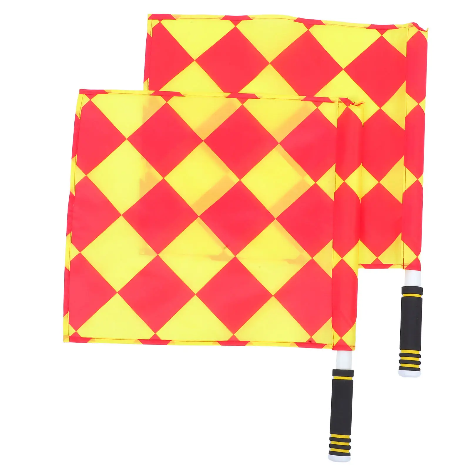 

2pcs Track Match Referee Flag Set Enhanced Grip Sponge Handle Lightweight For Soccer Volleyball Athletics Training Competition