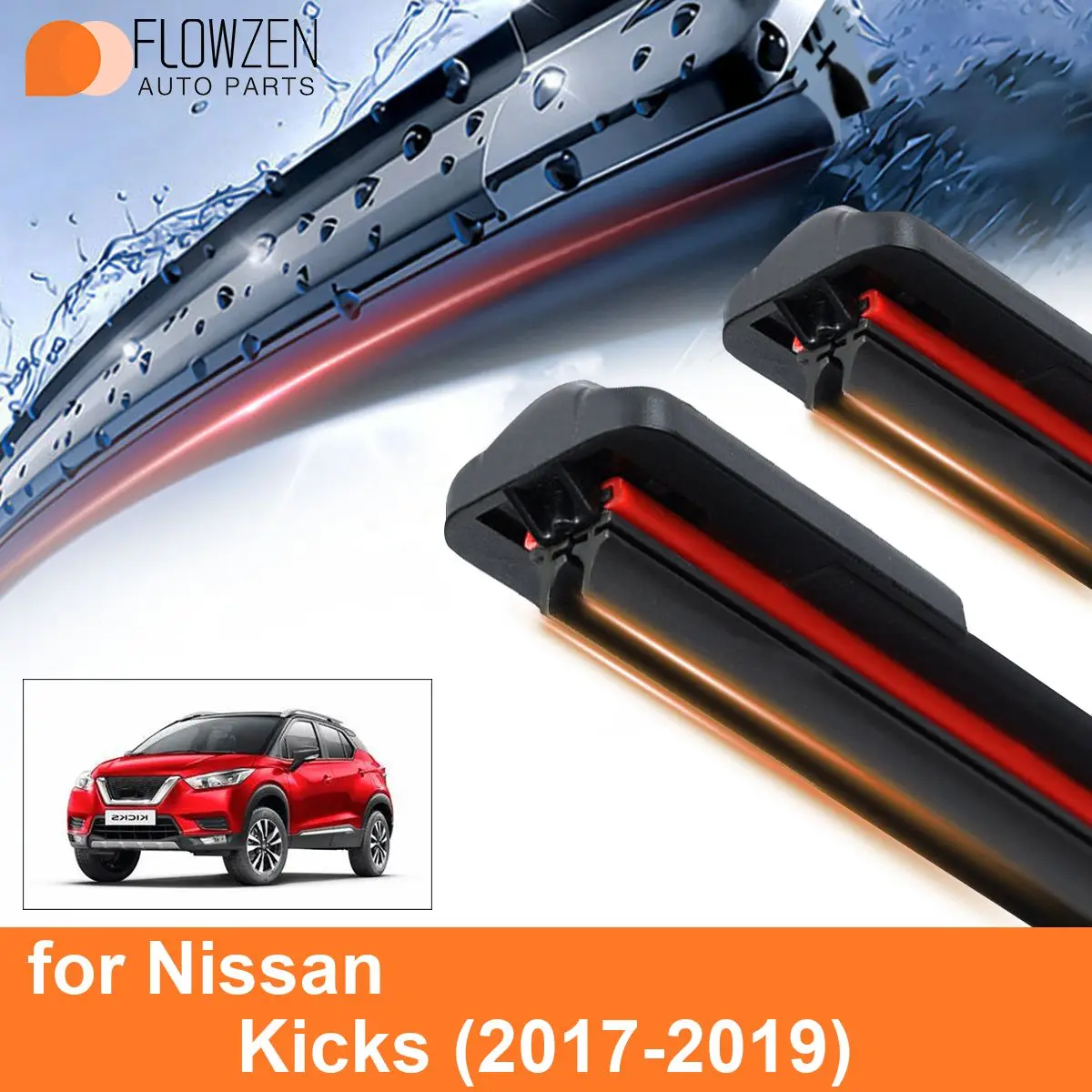 

Лезвия очистителей лобового стекла автомобиля для Nissan Kicks двойные резиновые бескаркасные автомобильные дворники мягкие Аксессуары 2017 2018 2019