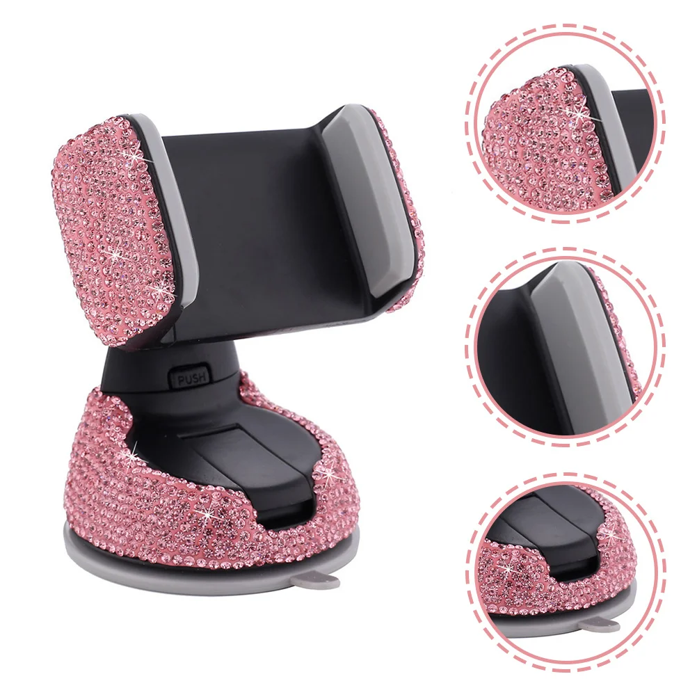

Bling Car Phone Holder Adjustable Universal Mount for Vehicle Dashboard Vent Sparkling Rhinestone Decorative Accessory for Women