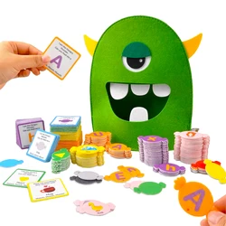 Alphabet Learning Toys Matching Colors Shape Felt Toys Letter Recognition Monster Eating Funny Game Montessori  Educational Toys