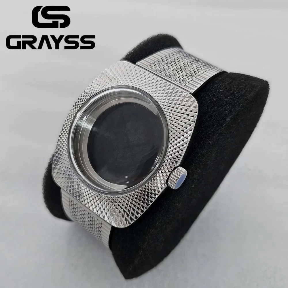 NUOVO Doppio Modello di Vetro A Cupola Intaglio Cassa di Orologio Accessori 36.5 MILLIMETRI * 41 MILLIMETRI Cassa Per Seiko NH35 NH36 NH70 Movimento Cassa Dell'orologio