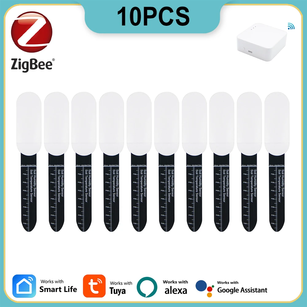 

1-10 шт. Tuya Zigbee датчик влажности почвы тестер температуры и влажности сад домашняя автоматизация детектор орошения метр для Alexa