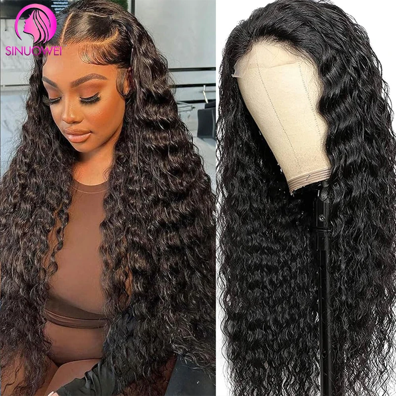 Water Wave Lace Frontal Wigs Brazilian Curly Wave 13x4 Transparent Lace Front Human Hair Wig 4x4 Closure Wigs For Women On Sale