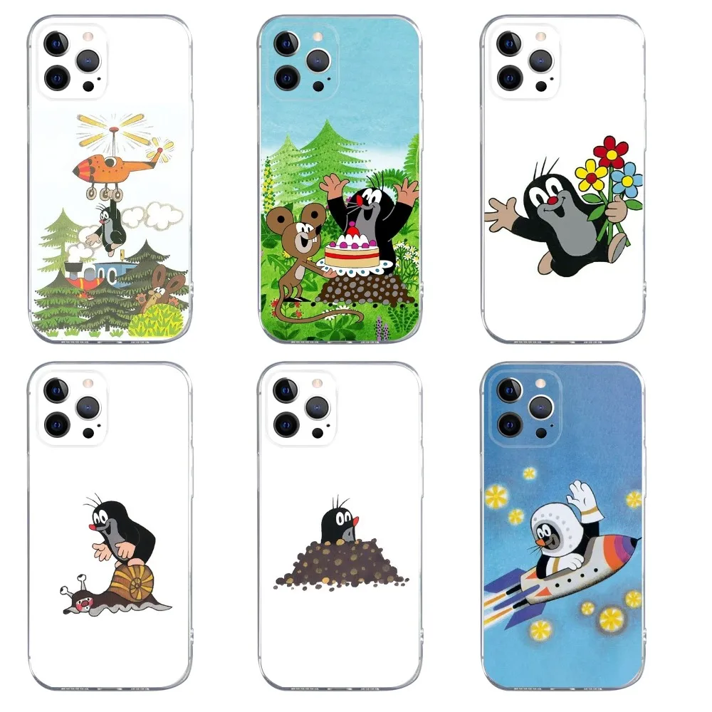 Cartoon Little M-Mole Phone Case For iPhone 15 14 13 12 11 Pro Max Xs Xr X 7 8 Plus 12 13 Mini Silicone Clear Cover