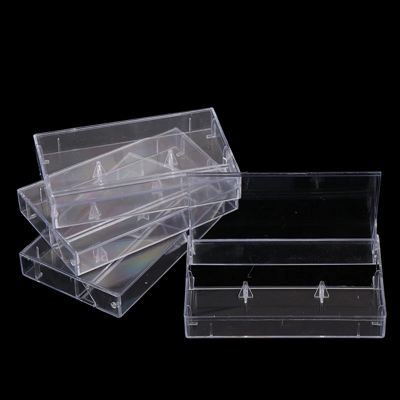【C】10Pcs Recording Blank Cassette Case Audio Storage Box Transparent Dustproof Box