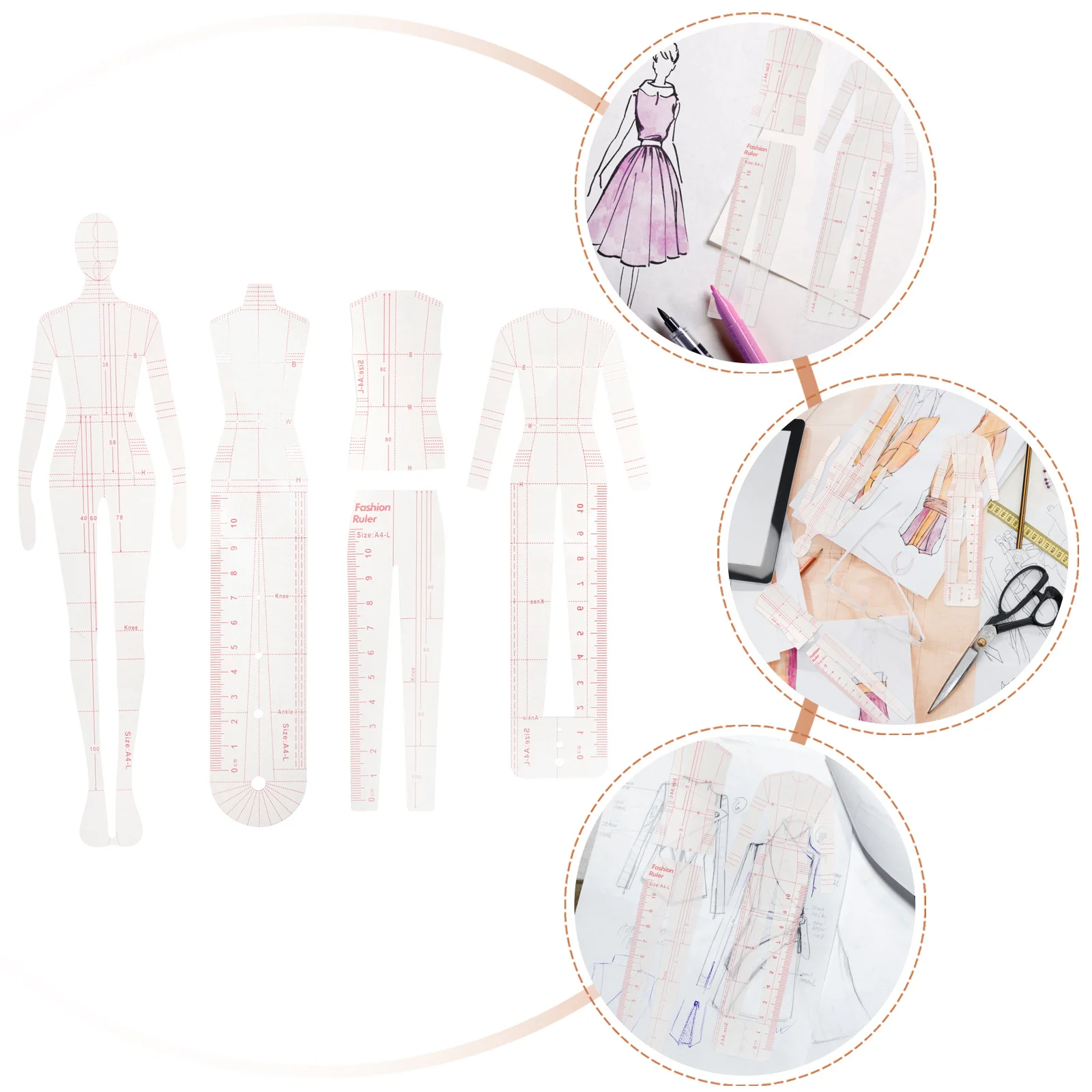 

5Pcs Quilting Ruler Set Acrylic Patchwork Template for Sewing Crafts Clear Cutting Guide DIY Quilting Tools Clear Templates