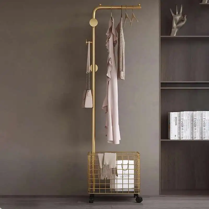 

Modern Nordic Clothing Rack Metal Library Entrance Gold Minimalist Clothes Rack Bedroom Hallway Stendibiancheria Home Furniture