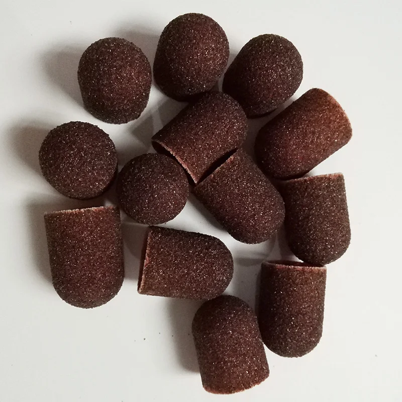 ¡5 unids/lote 5*11 7*13 10*15 13*19 16*25 tapa de lijado de uñas profesional! para taladro de uñas eléctrico, manicura y pedicura, 3 granos, sin caucho