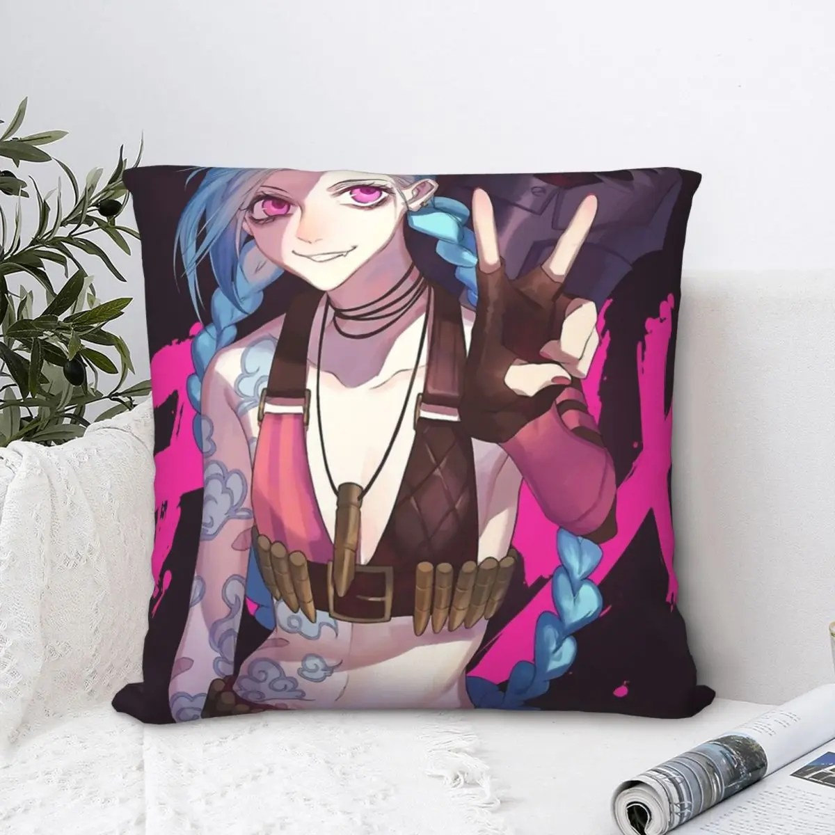 

Jinx Kawaii декоративная подушка для дома, дивана, кресла, декоративный рюкзак