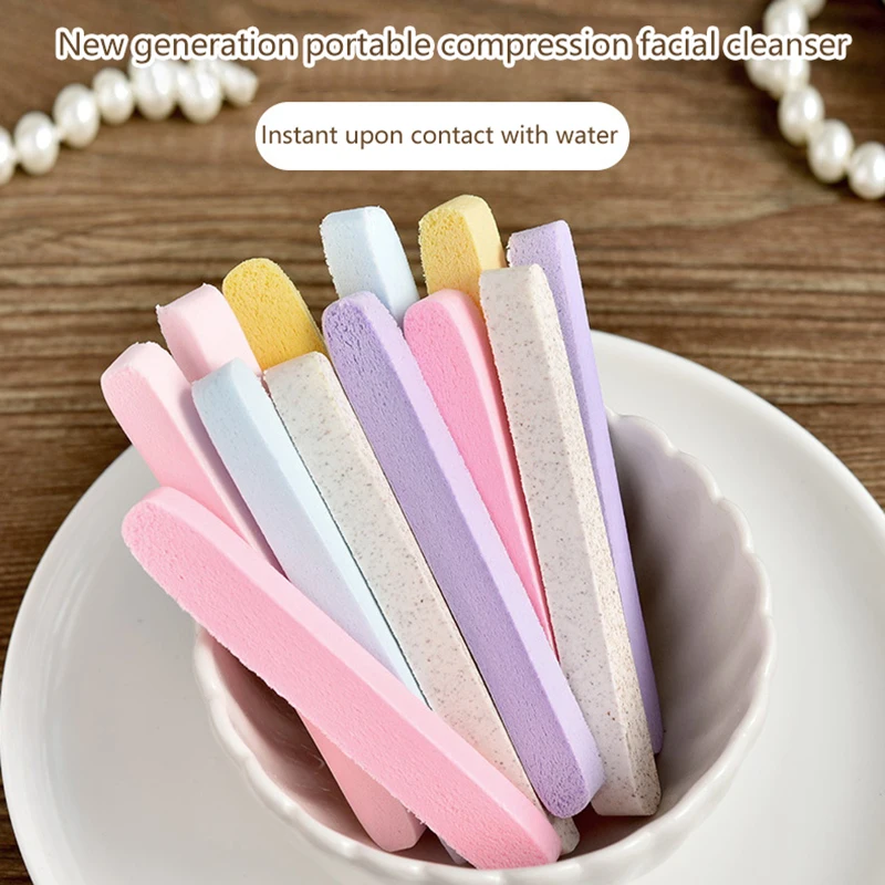 50pcs Compressed Disposable Face Wash Sponge Cleansing Cotton Pad Powder Puff Beauty Strip