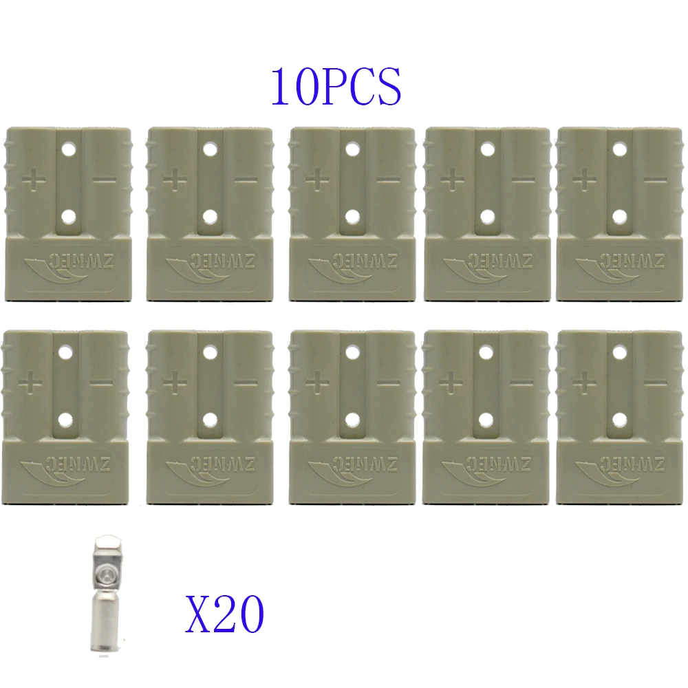 10pcs  Quick Plug Connectors Kit 50 AMP 6AWG 12-24V DC Power Tool 600V 48x37mmx16mm Straight Plug Connector