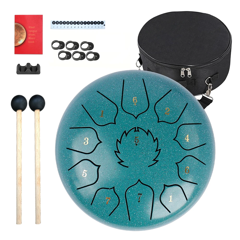 8 Zoll 11-Note Steel Tongue Drum Rain Drum Sound Healing Instrument Kit Yoga/Medical/Outdoor/Angst Relief Tool – Detail 8