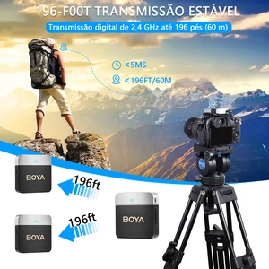 BOYA BY-M1V LAPEL WORD MICROPHONE LAPEL WITH 2.4 GHz CLIP DOUBLE DOUBLE CHANNEL MICROPHONE FOR IPHONE ANDROID CAME FOR SMARTPHONE DSLR PC GAMING TRANSMISSION 8 Main sales microphone Boya - №3