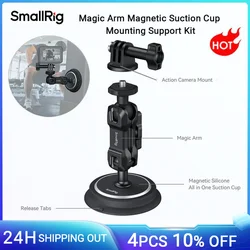 SmallRig Magic Arm Magnetic Suction Cup Mounting Support Kit for Action Cameras for GoPro Cage 3084C for DJI Action 4 Cage 4119B