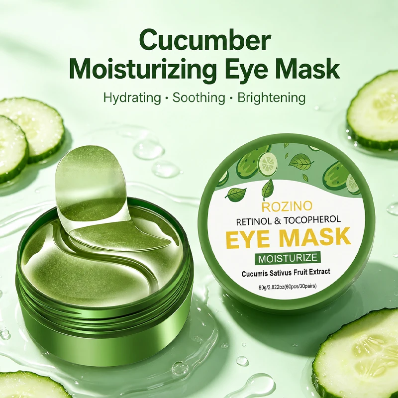 30 Pairs of Green Retinol and Tocopherol Cucumber Moisturizing Eye Masks, Eye Patches, Multi-Effect Nourishing Skin Care Ingredients, Soft Hydrogel Eye Patches, Powerful Moisturizing, Hydrating and Smoothing the Eye Area, Making the Skin Around the Eyes More Delicate and Firm, Giving the Skin Around the Eyes a Radiant Glow, Saying Goodbye to Dryness and Dullness, Eye Care, Eye Patches, Eye Masks - view 3