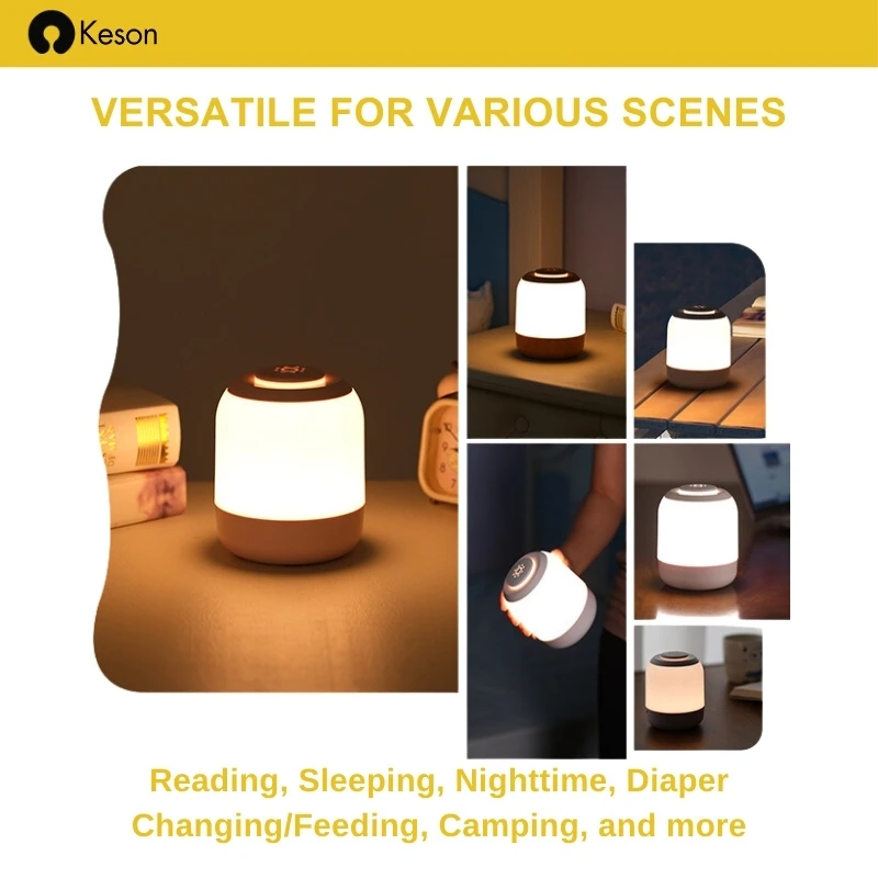 3 Color Temperature Portable Desk Lamp Touch Control Night Light Adjustable LED Night Light USB Desk Lamp Light for Kids Gift