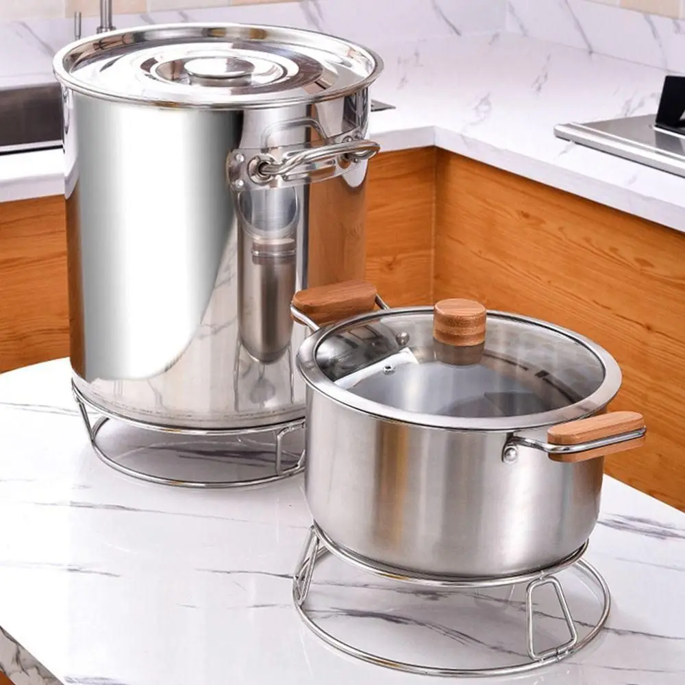 1Pcs New Round Bottom Wok Rack Kitchen Supplies Stainless Steel Pot Mat Universal 23/26/29cm Cookware Ring