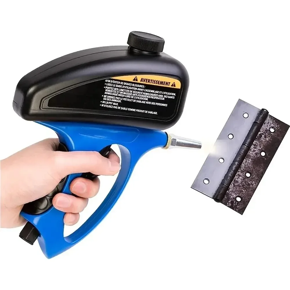 90PSI Handheld Gravity Sandblaster Gun-Pneumatic Paint/Rust Removal Tool with High-Pressure Air Blasting for Surface Protection