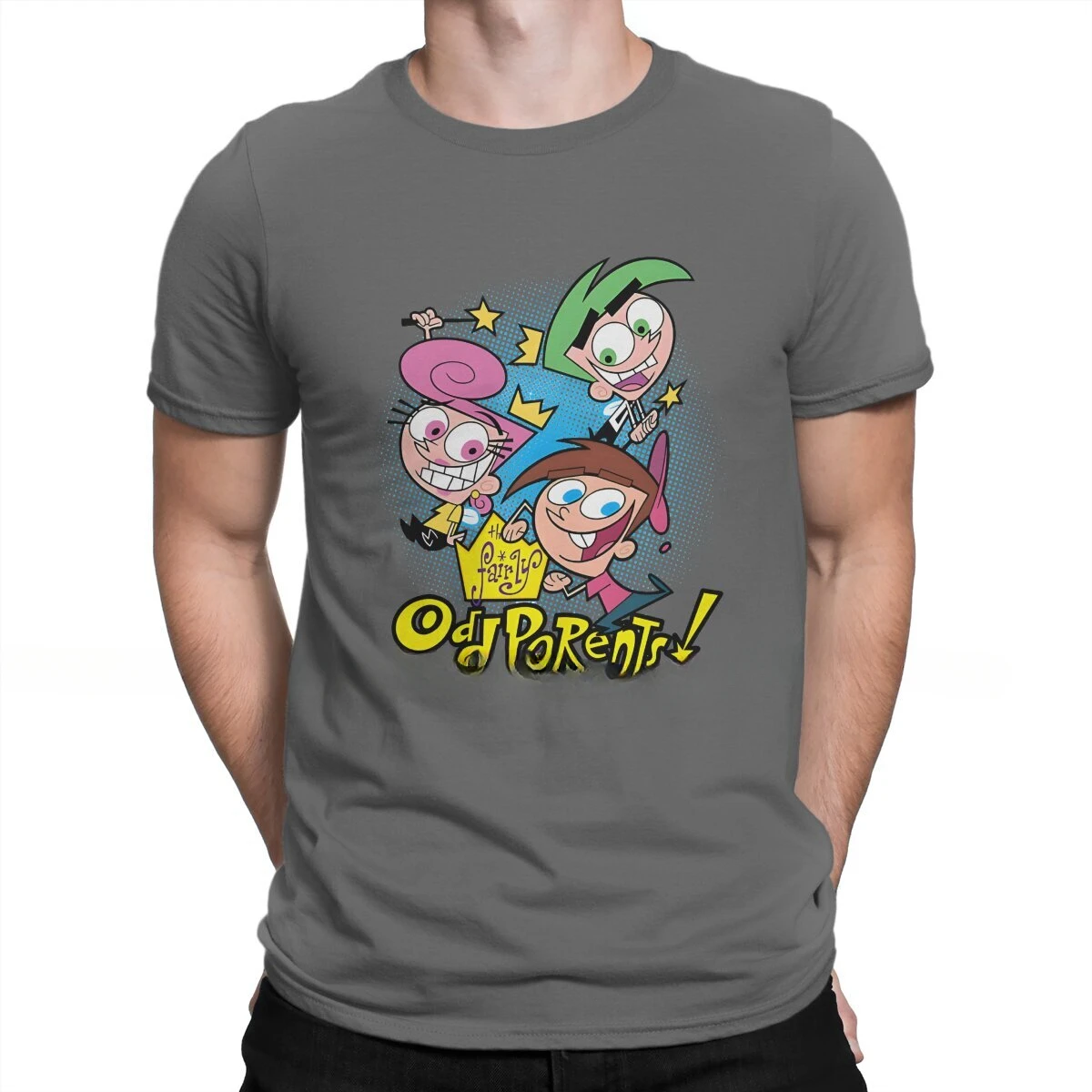 Summer harajuku custom Men group of three people Unique Pure Cotton Tees Short Sleeve The Fairly Oddparents  Crew Neck Clothes