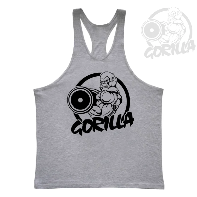 Canotta da uomo con cinturino sottile con retro scollato, tessuto traspirante, ideale per bodybuilding e allenamenti in palestra intensi quotidiani