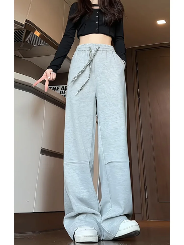 

Мужские спортивные брюки для весны и осени, с дизайнерскими складками, плотные, в американском уличном стиле, широкие, длинные