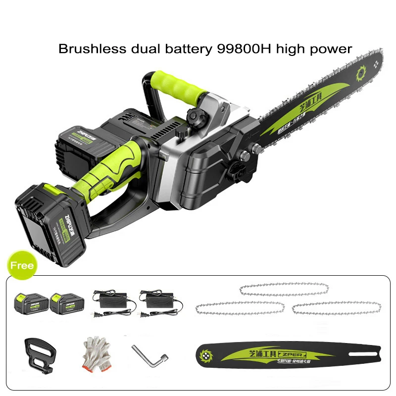 16 inch dual lithium chainsaw high power electric chainsaw cordless handheld saw