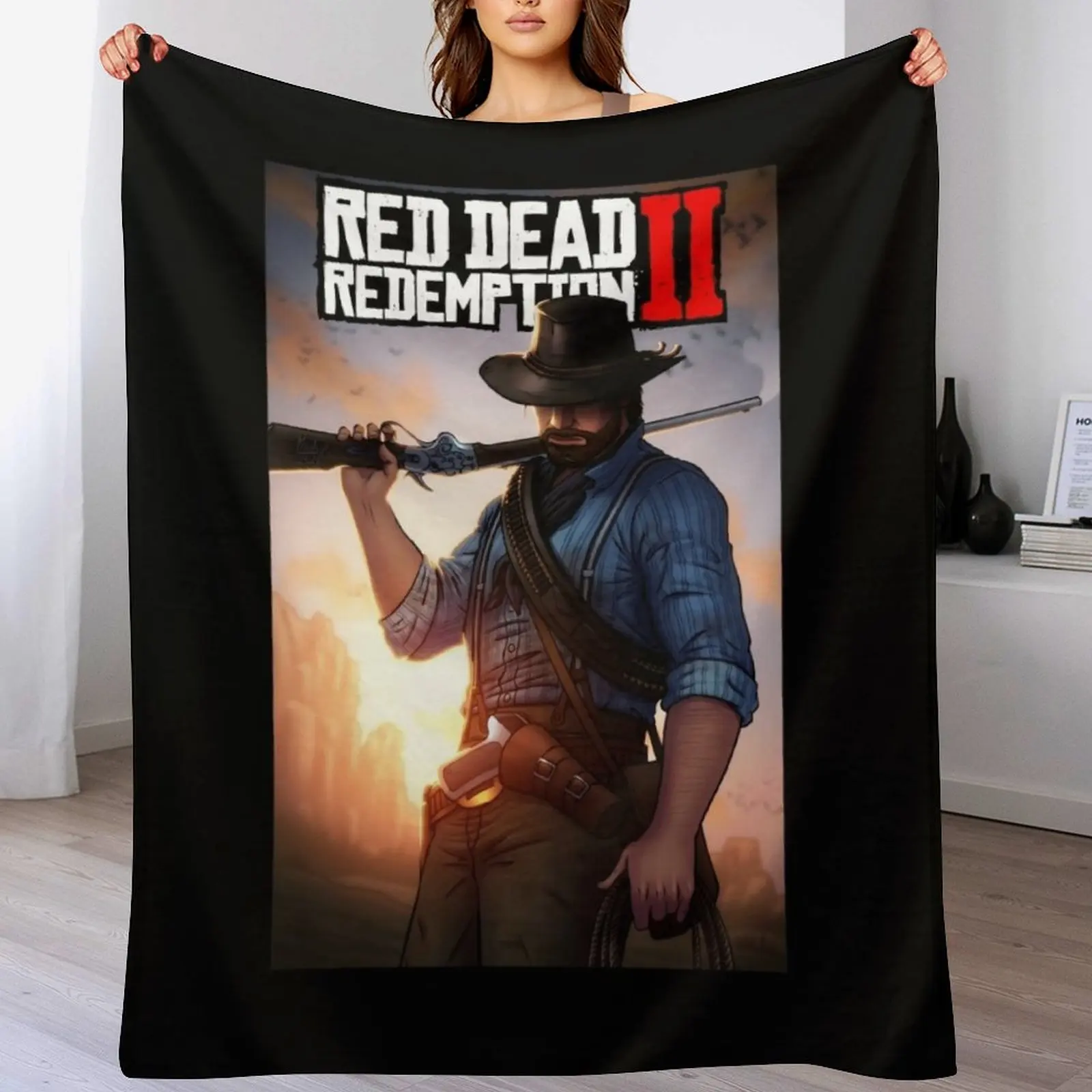 Red Dead Redemption 2 Game Art Throw Blanket