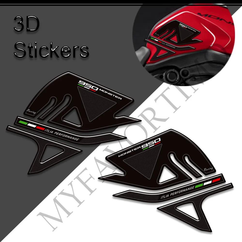 

Motorcycle For Ducati Monster 950 Tank Pad Grips Gas Fuel Oil Kit Knee Fairing Fender Protection 3D Stickers Decals