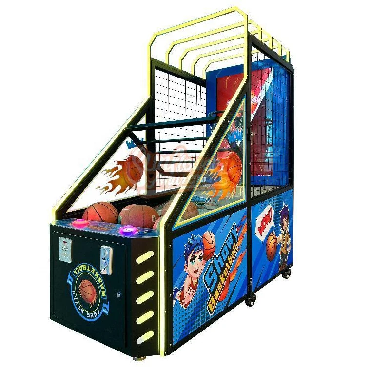 Indoor Basketball Arcade Game Machine Kids Coin Operated Basketball Game Machine Basketball Shooting Game with Screen