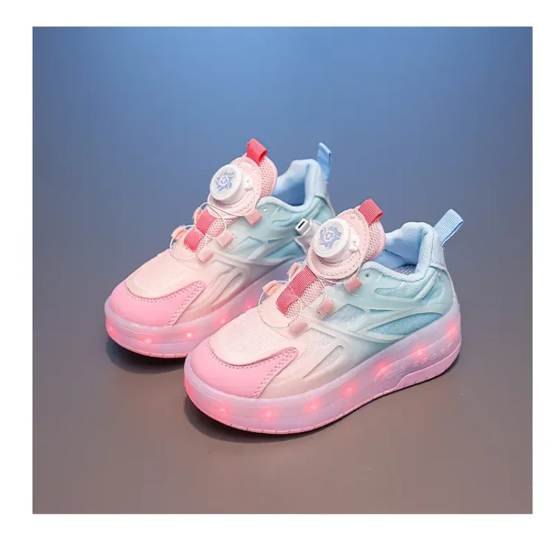 Roller Skate Shoes Kids Fashion Casual Sport 2 Wheels Sneaker Girl Boy Wing Boots Children Birthday Gift Toy Light Up Footwear