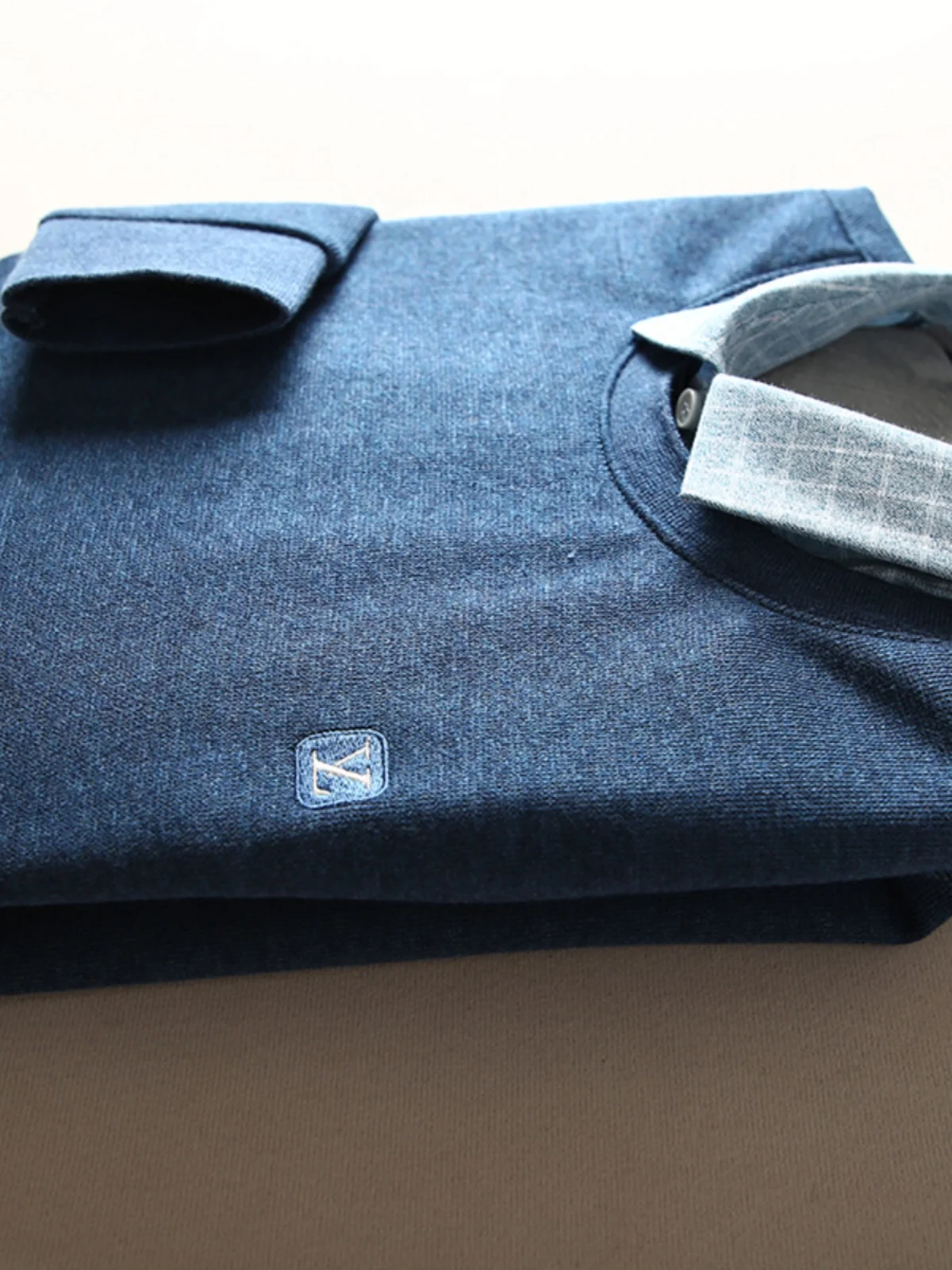 الرجال Thiened Fce اصطف irt طوق وهمية قطعتين قمة دافئة سهلة الرعاية لا بيلينغ الخريف الشتاء Faion الحضرية Sle متماسكة...