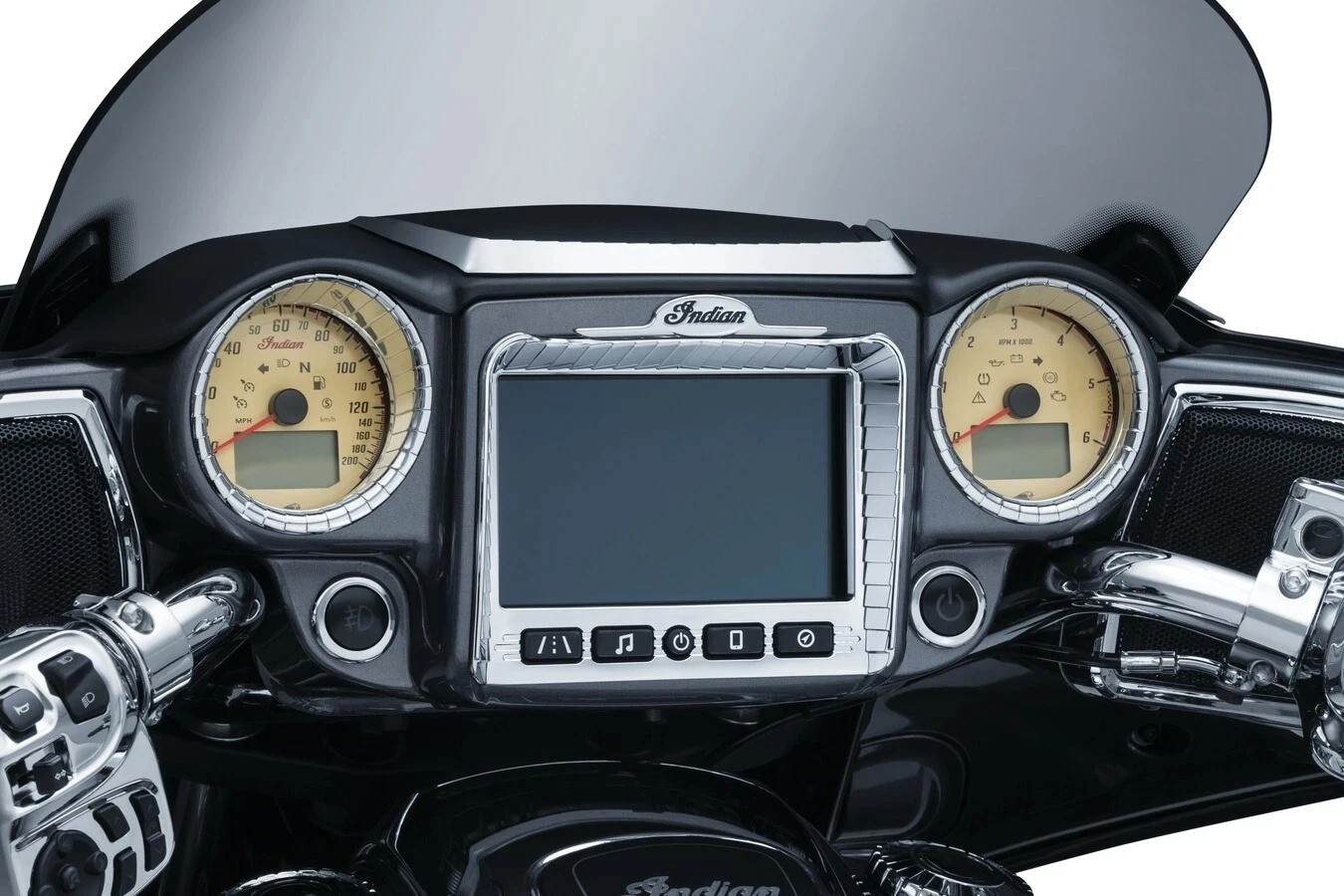 

For Indian Chieftain 2017-2024 Waterproof ABS Easy Installation Enhance Look Aztec Touchscreen Frame Cover Stereo Accent