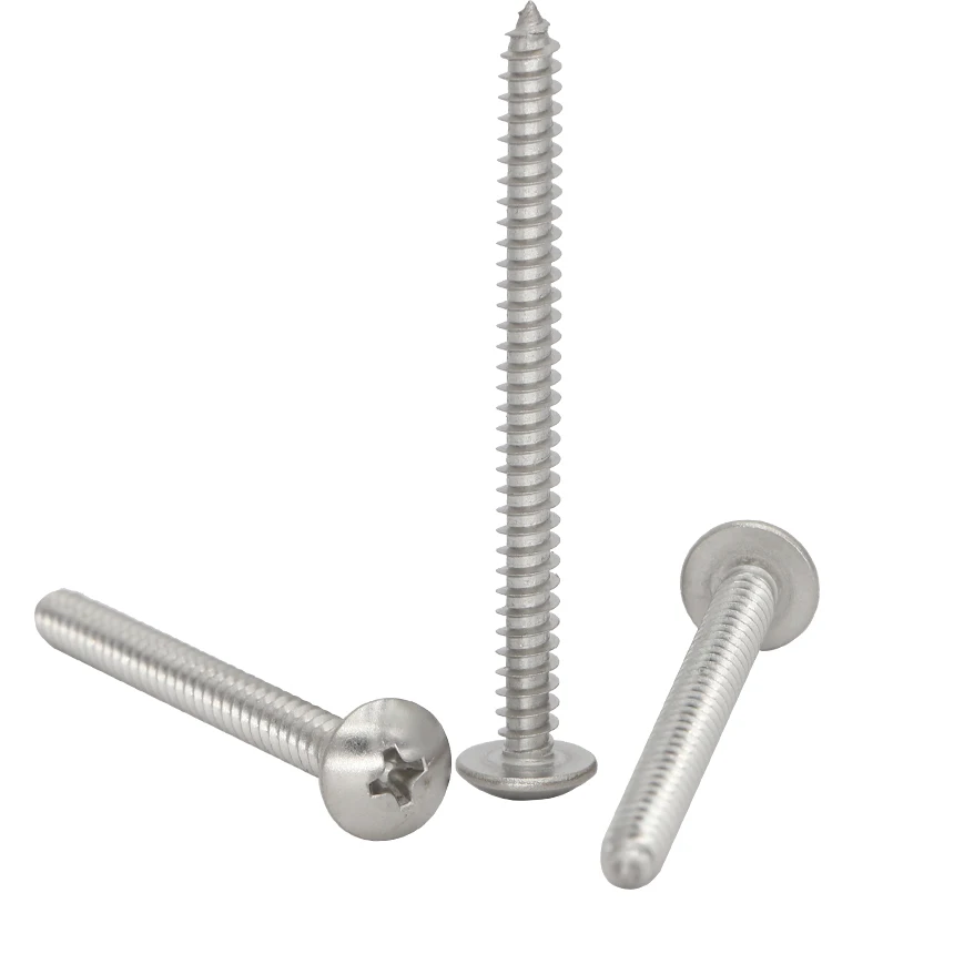 M3 M4 M5 6mm 8mm 10mm 12mm 16mm to 40mm 201 Stainless Steel Phillips Cross Recessed Round Truss Mushroom Head Self Tapping Screw