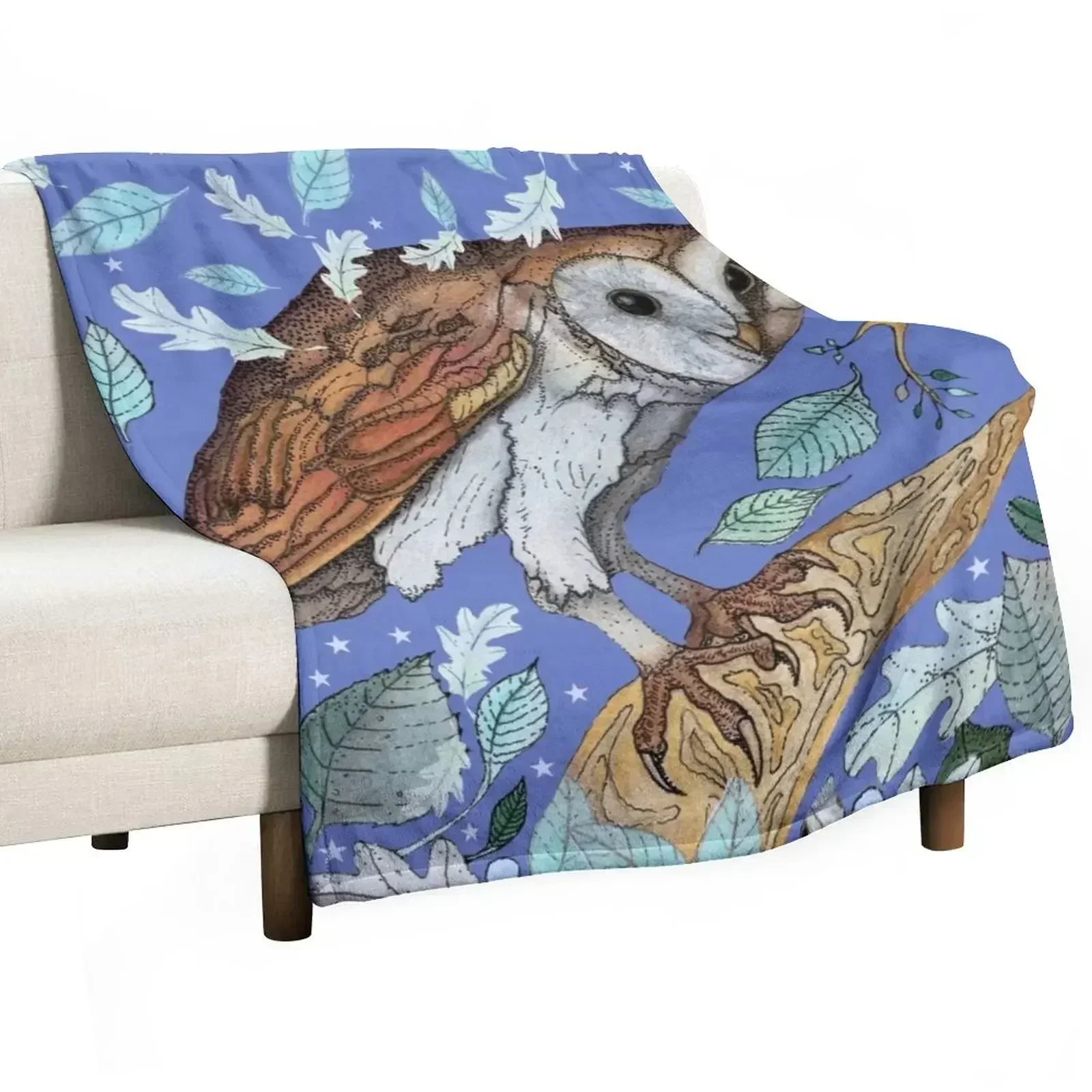 

Twilight Barn Owl Throw Blanket blankets ands warm for winter Luxury Blankets