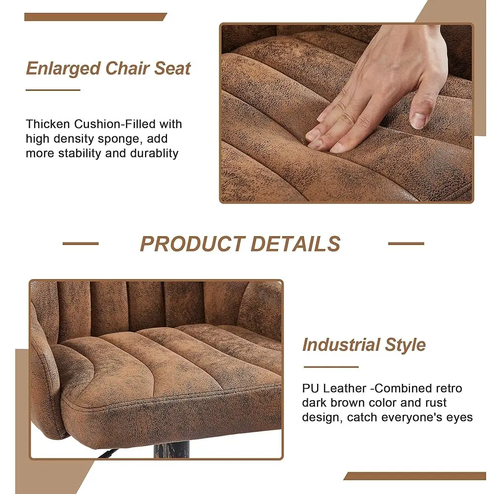 Bar Stools Set Of 2, Adjustable Bar Stools Counter Height Barstools With Ba And Arm, Swivel Bar Chair Stools For Kitchen