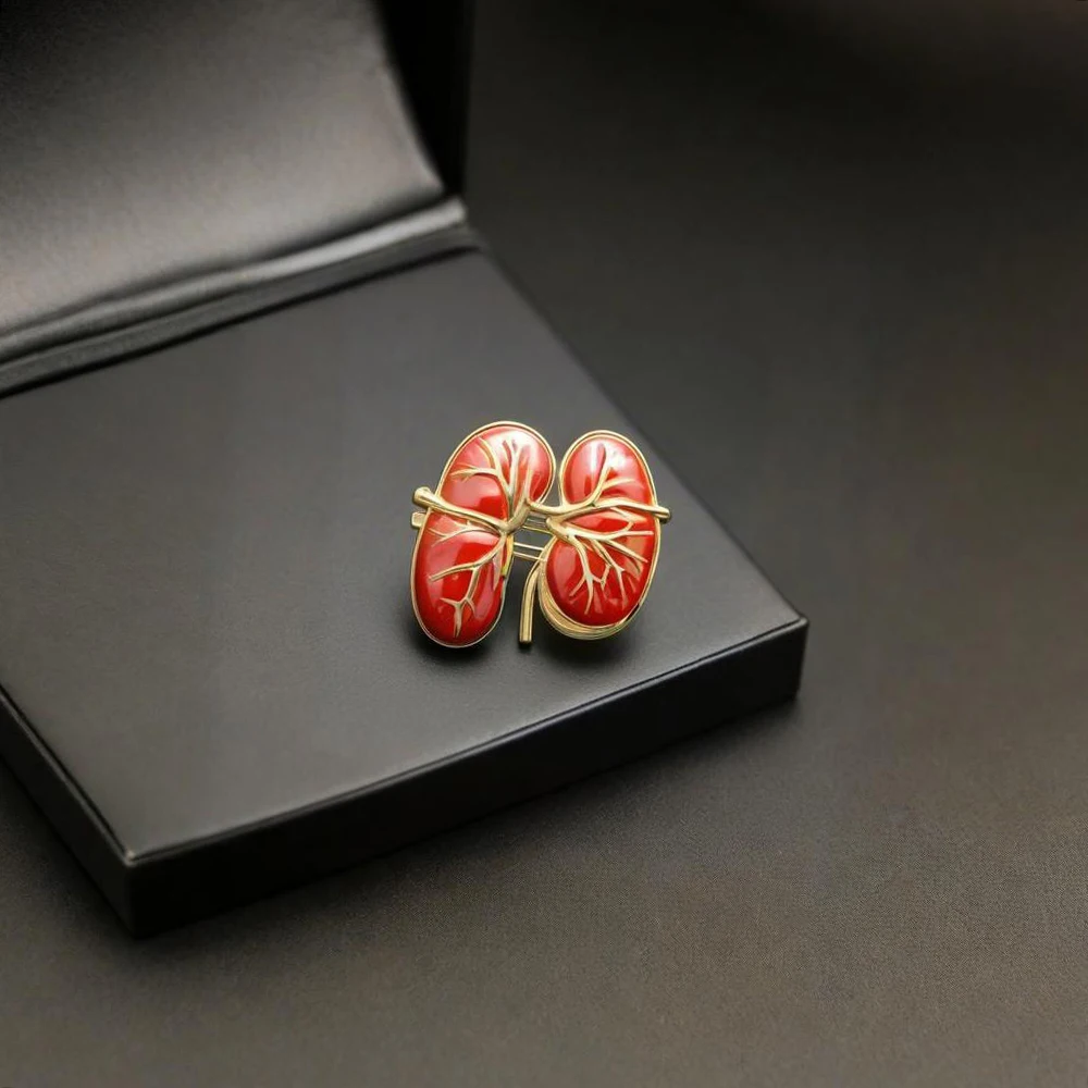 الطبية الكلى المينا بروش دبوس المسالك البولية الطب مجوهرات على ظهره شارة التلبيب هدايا للطبيب ممرضة