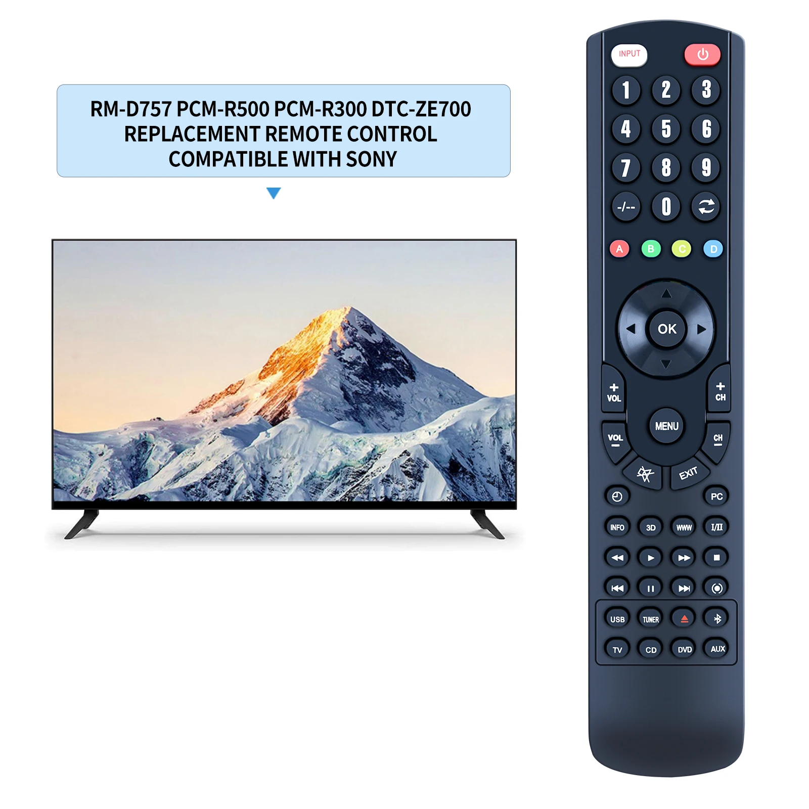 新しい RM-D757 交換用リモコン SONY DAT レコーダー PCM-R500 PCM-R300 用