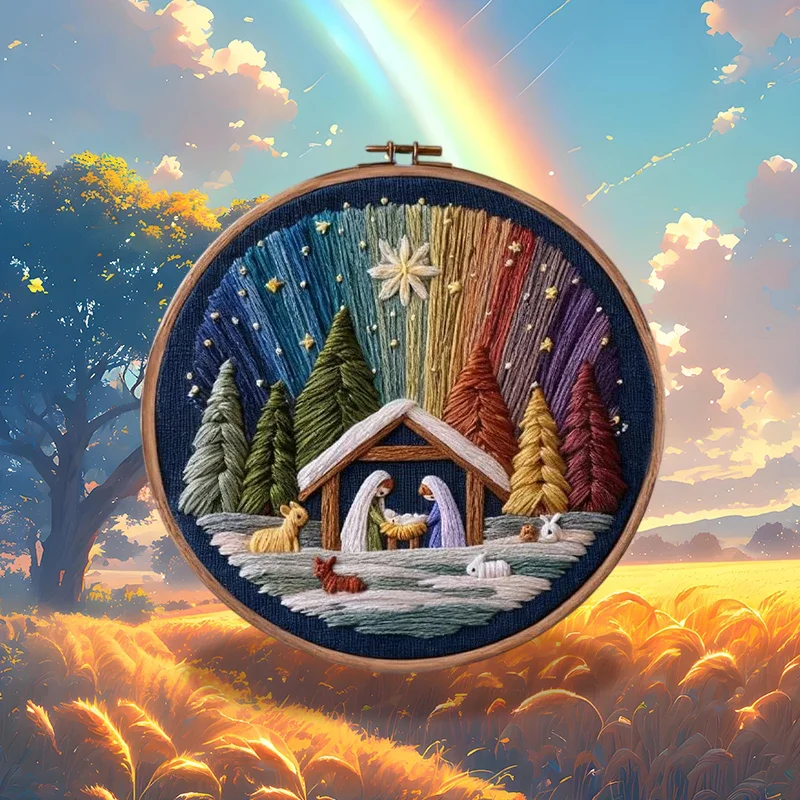 DIY Nativity Embroidery Set Stitch The Holy Story Chrismas DIY Embroidery Doll Set Complete Nativity Scene Kit