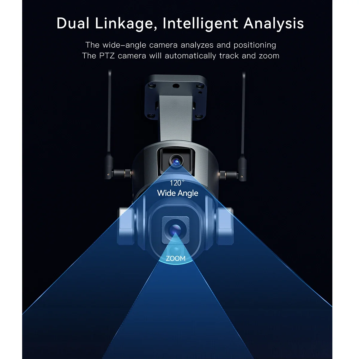 

Wistino 4K Dual Lens Solar Camera Outdoor Audio Night Vision Human Tracking 20X Zoom 4G PTZ Solar Camera